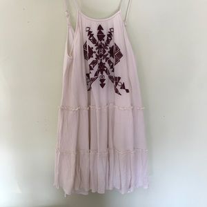 ivory and maroon flow dress